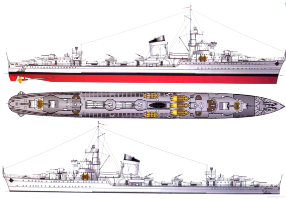 Destroyer ORP Blyskawica H34 1938 [Destroyer] - drawings, dimensions, pictures